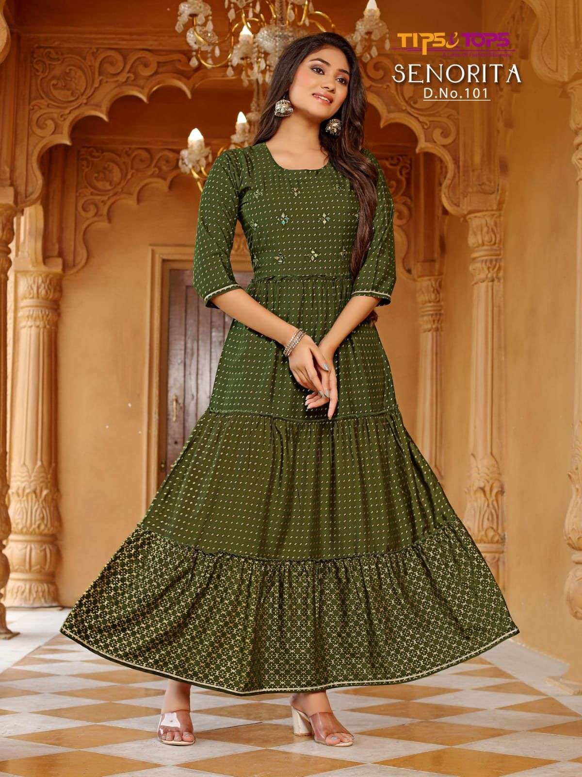 TIPS & TOPS SENORITA ANARKALI REYON PRINTED FLAIR GOWNS NEW CATALOGUE (6)